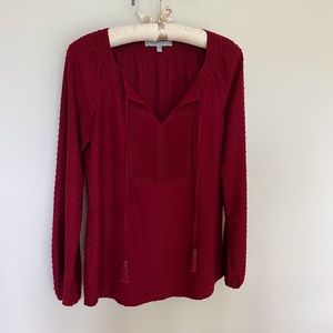Daniel Rainn cranberry dot top, XS